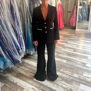 Jovani Black Size 8 Pantsuit New with Tags Edgy 26144A